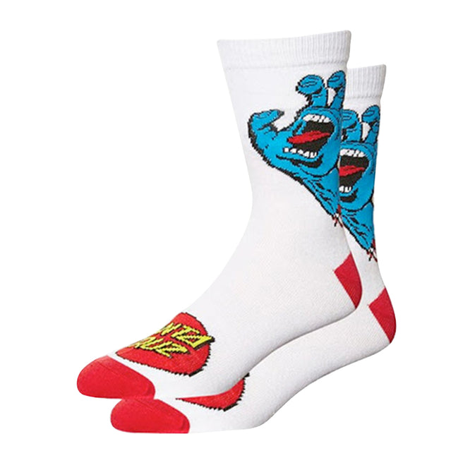 Screaming Hand Socks White