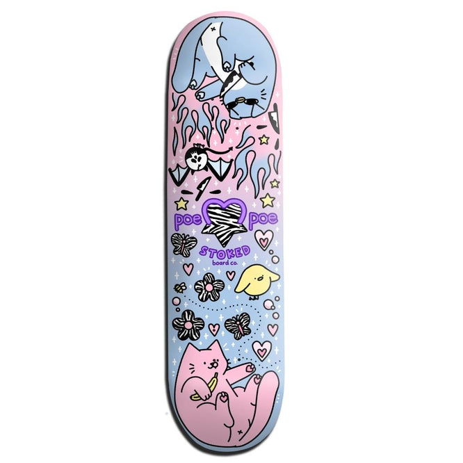 Stoked Poempoe Cat Skateboard Deck