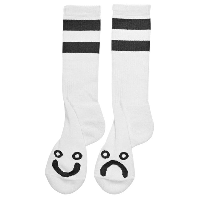 Happy Sad Socks Long White