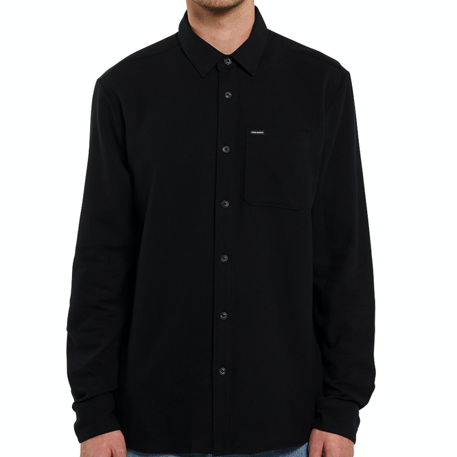 Caden Solid Longsleeve Shirt Black