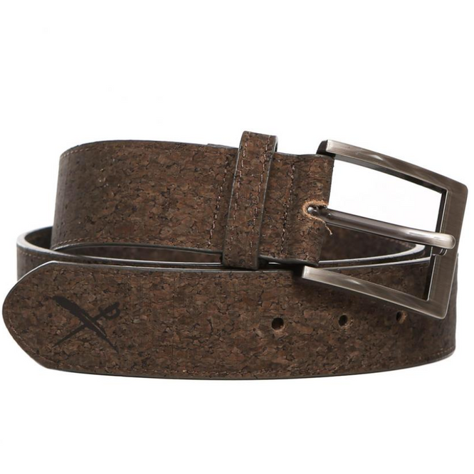 Cork Flag Belt Dark Brown
