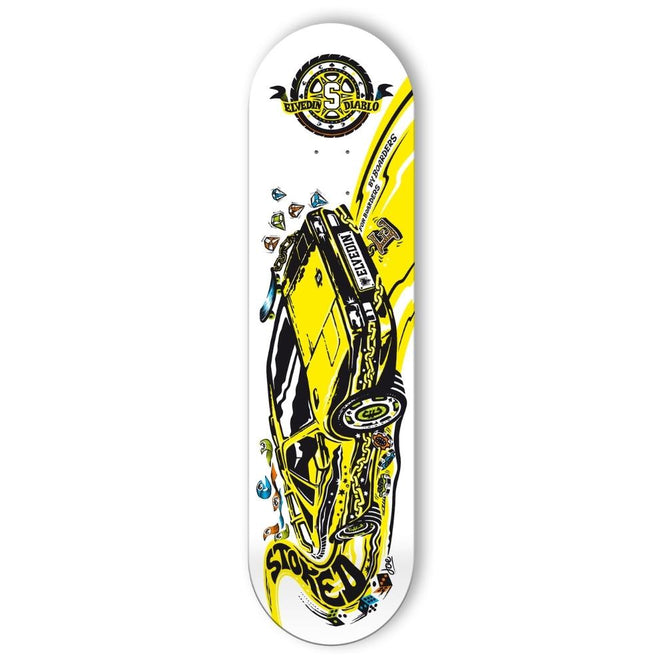 Stoked Elvedin Diablo Yellow Skateboard Deck