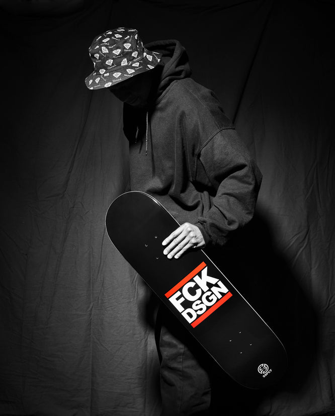 FCK DSGN Black/White 8.125" Skateboard Deck