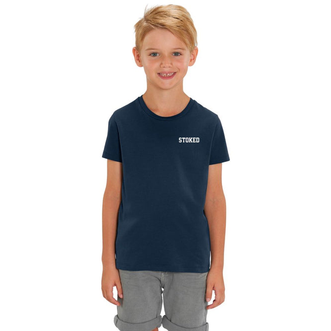 Kids Mini Script T-Shirt French Navy