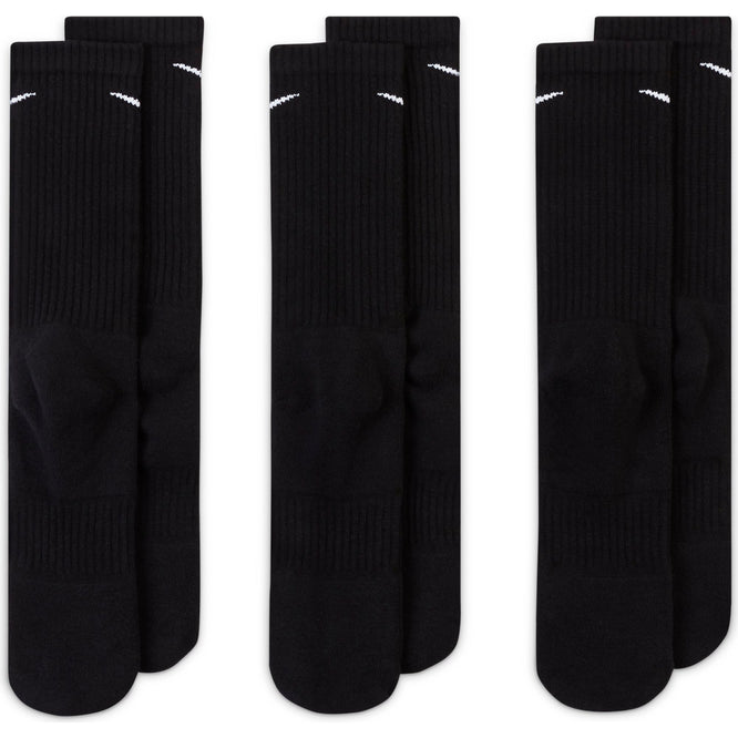 Everyday Cushioned Training Crew Socks 3 Pack Black