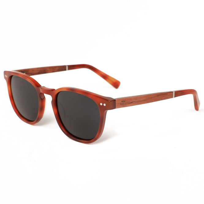 Tulum Acetate Classic Smog Tortoise Sunglasses + Grey Lens