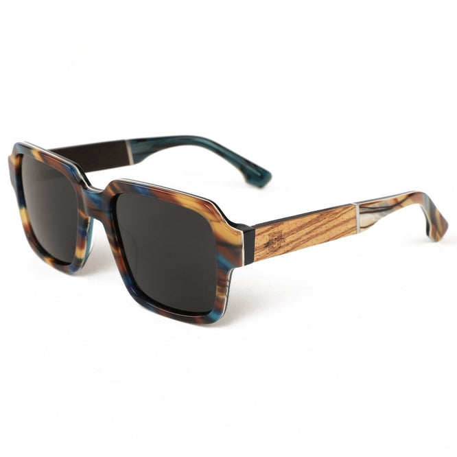 Navagio Acetate Sunglasses Aqua Amber + Grey Lens